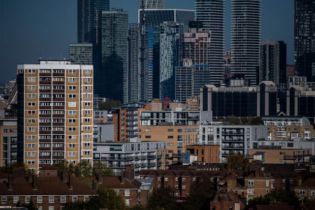 Housing in front of Canary Wharf, in Tower Hamlets. Credit: Chris J Ratcliffe/Getty Images.
