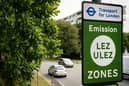 Real ULEZ signs were installed across London leading up to the zone's expansion on August 29. Credit: Leon Neal/Getty Images.