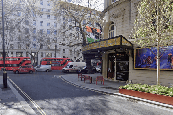A car collided with several pedestrians in Aldwych on Sunday morning. Credit: Google