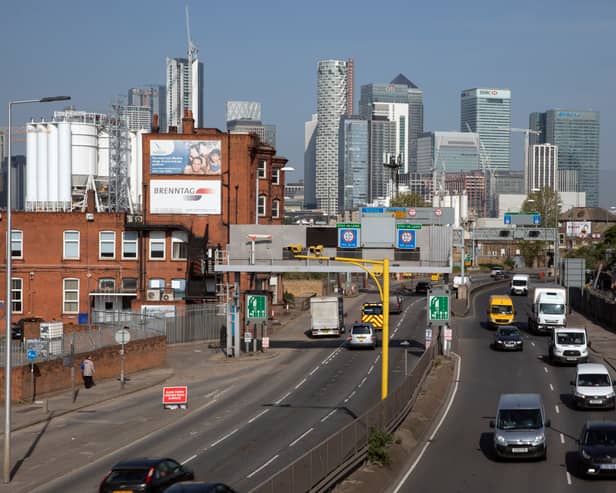 Roads leading to the Blackwall Tunnel in east London. Credit: Dan Kitwood/Getty Images.