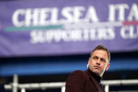 TV pundit and former Chelsea player, Joe Cole is seen working for BT Sport prior to the Premier League match  (Photo by John Walton - Pool/Getty Images)