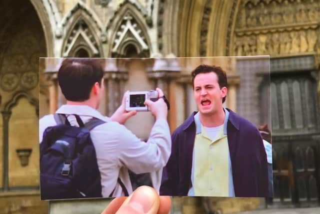 Photographer shares photo of Chandler and Joey outside Westminster Abbey. Credit: Stepping Through Film