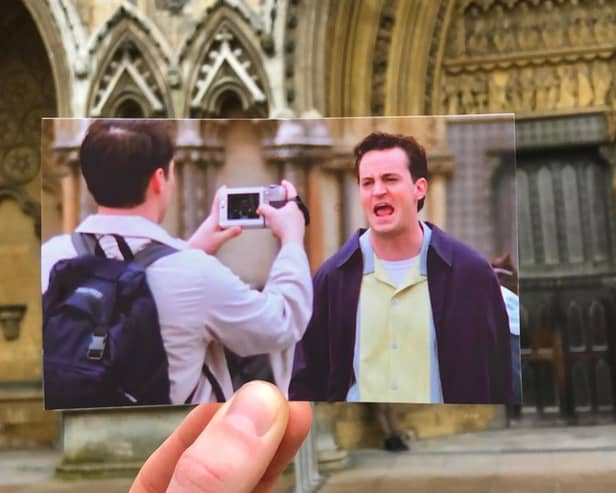 Photographer shares photo of Chandler and Joey outside Westminster Abbey. Credit: Stepping Through Film