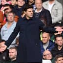 Chelsea’s Argentinian head coach Mauricio Pochettino reacts during the English Premier League football match (Photo by JUSTIN TALLIS/AFP via Getty Images)
