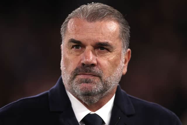 Ange Postecoglou, Manager of Tottenham Hotspur during the Premier League match between Crystal Palace and Tottenham Hotspur . (Photo by Alex Pantling/Getty Images)