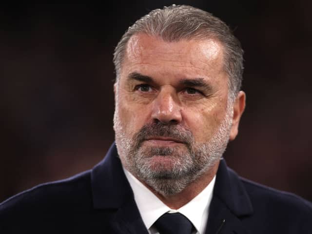 Ange Postecoglou, Manager of Tottenham Hotspur during the Premier League match between Crystal Palace and Tottenham Hotspur . (Photo by Alex Pantling/Getty Images)