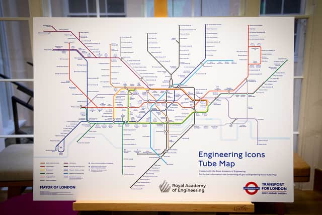 The map has been released on National Engineering Day, marked on the first Wednesday in November each year. Credit: TfL.
