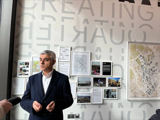 Sadiq Khan visited East Bank for the launch of the new London College of Fashion