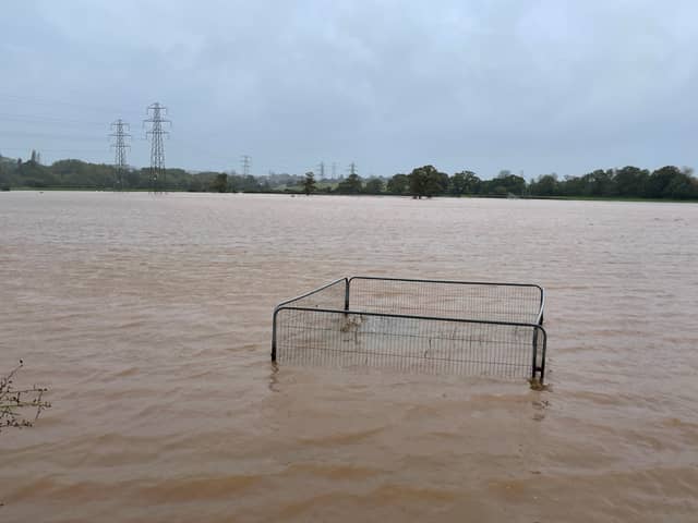 Flooding near Exeter in 2023.