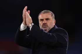 Ange Postecoglou, Manager of Tottenham Hotspur during the Premier League match (Photo by Alex Pantling/Getty Images)