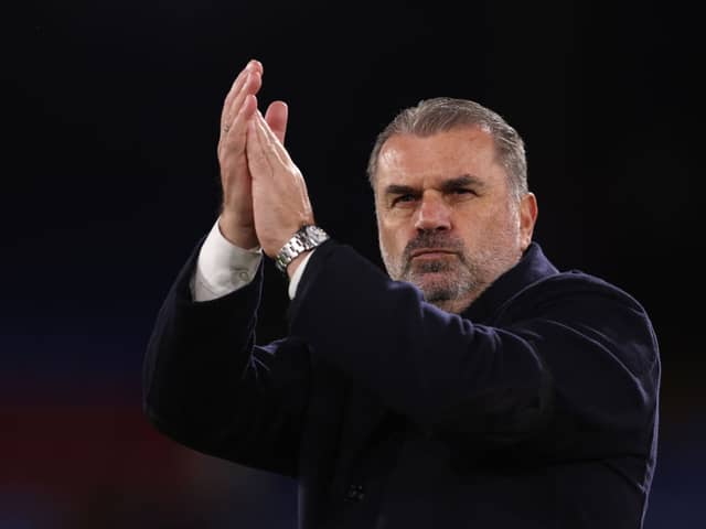 Ange Postecoglou, Manager of Tottenham Hotspur during the Premier League match (Photo by Alex Pantling/Getty Images)