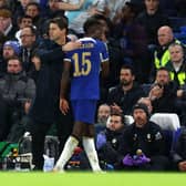 Mauricio Pochettino, Manager of Chelsea, acknowledges Nicolas Jackson of Chelsea as he is substituted off . (Photo by Clive Rose/Getty Images)