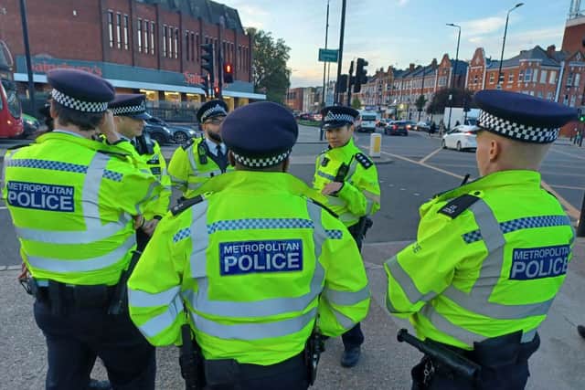 Officers on reassurance patrols in Stamford Hill. Credit: Met Police