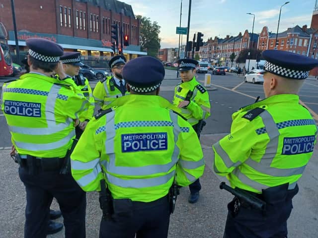 Officers on reassurance patrols in Stamford Hill. Credit: Met Police