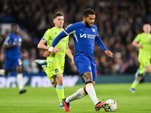 Chelsea’s English defender #24 Reece James controls the ball during the English League Cup fourth round football match (Photo by GLYN KIRK/AFP via Getty Images)