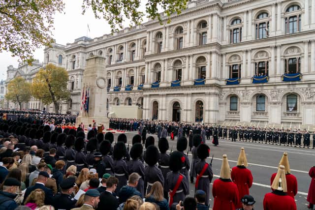 The 2022 Remembrance Sunday service, held at the Cenotaph in Whitehall. Credit: Louis Wood - WPA Pool/Getty Images.