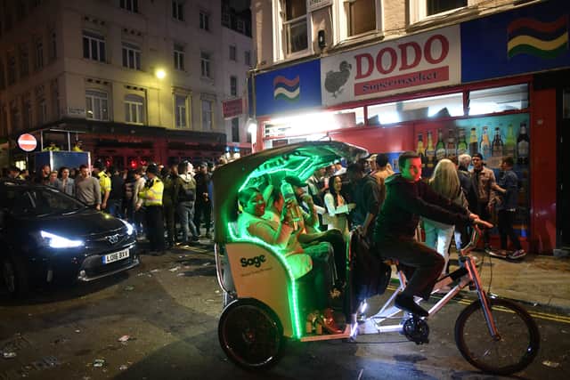 A bill which will tackle "the scourge of unlicensed pedicabs in London" was announced in the King's Speech. Credit: Justin Tallis/AFP via Getty Images.
