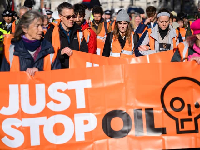 Just Stop Oil campaigners. Credit: Leon Neal/Getty Images.