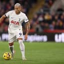 Richarlison of Tottenham Hotspur controls the ball during the Premier League match 
