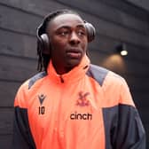 Eberechi Eze of Crystal Palace arrives at the stadium prior to the Premier League match