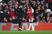 Bukayo Saka picked up a knock against Sevilla (Image: Getty Images)