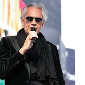Andrea Bocelli in New York in March 2023. (Photo by Jamie McCarthy/Getty Images for Trinity Broadcasting Network)