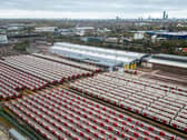 Tube trains stacked at London Underground's Neaden depot. (Photo by Dan Kitwood/Getty Images)