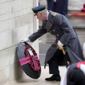 King Charles lays a wreath at the Cenotaph for Remembrance Sunday