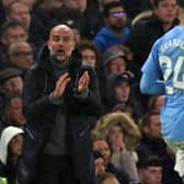 Manchester City's Spanish manager Pep Guardiola gestures on the touchline during the English Premier League football match between Chelsea and Manchester City