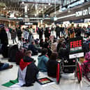 A pro-Palestine demonstration was held in Waterloo Station on November 11. Credit: Henry Nicholls/AFP via Getty Images.