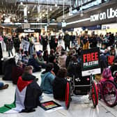 A pro-Palestine demonstration was held in Waterloo Station on November 11. Credit: Henry Nicholls/AFP via Getty Images.