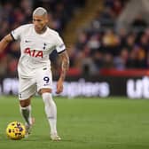 Richarlison of Tottenham Hotspur controls the ball during the Premier League match between Crystal Palace and Tottenham Hotspur 