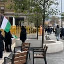 Students gathered outside Tower Hamlets town hall as part of a ceasefire demonstration