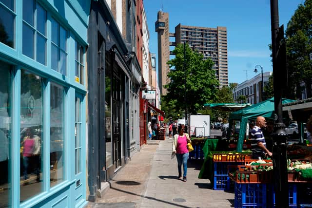 Golborne Market in Kensal Town. Credit: Niklas Halle'n/AFP via Getty Images.