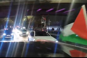 A pro-Palestine convoy travelled from Tower Hamlets to Kensington. (Photo by MPS)