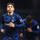 Enzo Fernandez of Chelsea looks on as he warms up prior to the Premier League match between Tottenham Hotspur and Chelsea FC at Tottenham Hotspur 