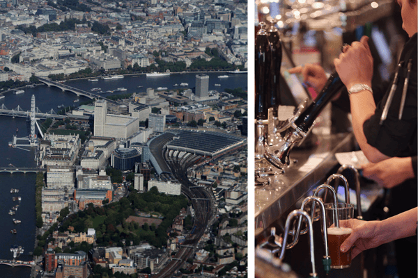 JD Wetherspoon plans to open The Lion and The Unicorn at Waterloo. (Photos by Dan Istitene/Oli Scarff/Getty Images)