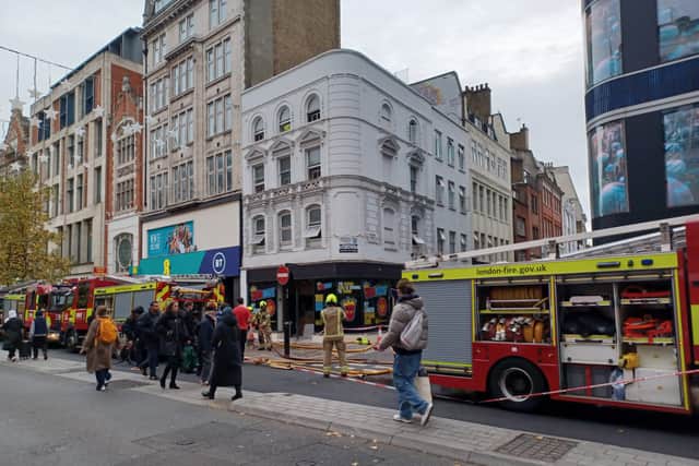 Firefighters responded to a blaze in Oxford Street. (Photo by LFB)