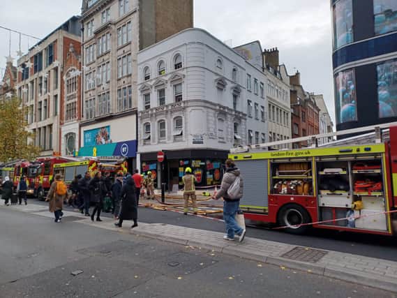 Firefighters responded to a blaze in Oxford Street. (Photo by LFB)