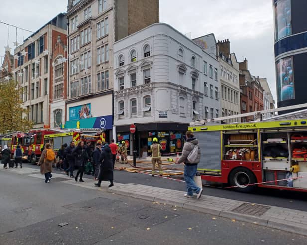 Firefighters responded to a blaze in Oxford Street. (Photo by LFB)