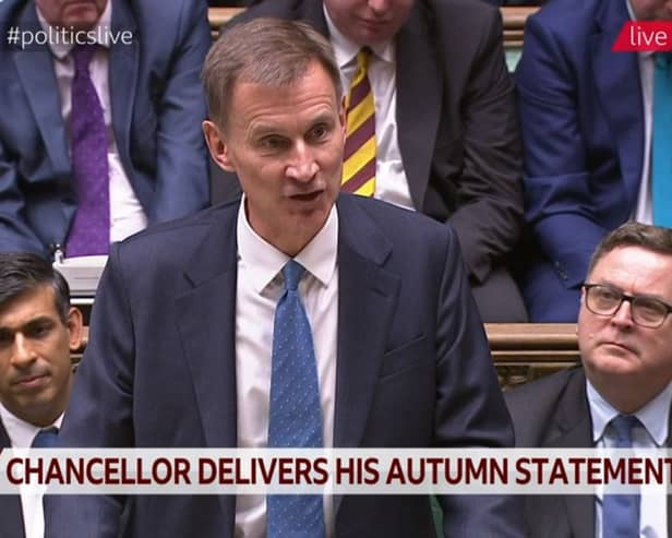 Jeremy Hunt delivers his Autumn Statement.