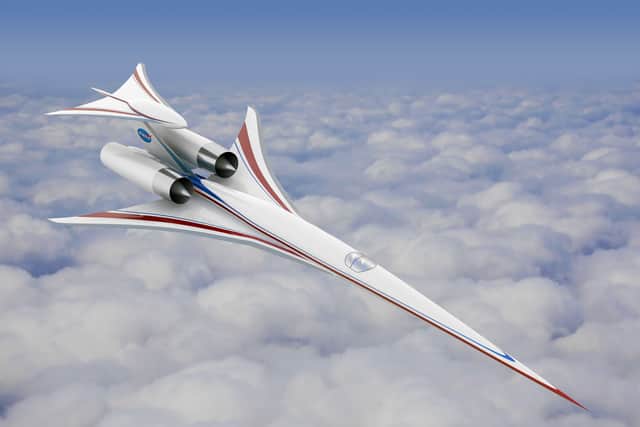 This 2018 concept of an aircraft that could fly at supersonic speeds over land was used by researchers at NASA's Langley Research Center to test ideas on ways to reduce the level of sonic booms. (Picture by NASA/SWNS)