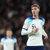 Cole Palmer of England looks on during the UEFA EURO 2024 European qualifier match between England and Malta at Wembley Stadium