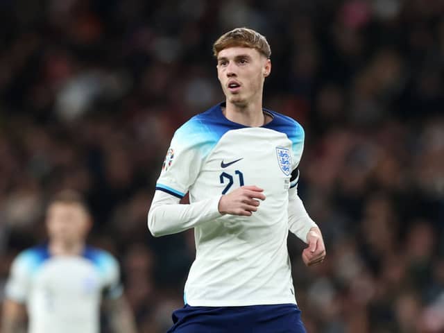 Cole Palmer of England looks on during the UEFA EURO 2024 European qualifier match between England and Malta at Wembley Stadium
