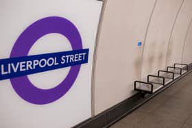 'Ghost' marks at Liverpool Street on TfL's Elizabeth line, London. (Photo by SWNS)