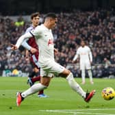 Giovani Lo Celso of Tottenham Hotspur scores against Aston Villa. (Photo by Julian Finney/Getty Images)