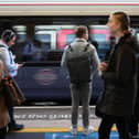 TfL Tube passengers. (Photo by Daniel Leal/ AFP via Getty Images)