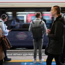 TfL Tube passengers. (Photo by Daniel Leal/ AFP via Getty Images)