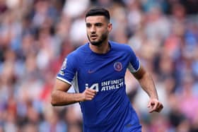Armando Broja of Chelsea looks on during the Premier League match between Burnley FC and Chelsea FC at Turf Moor