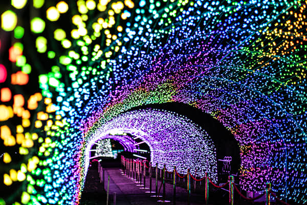 Part of the light trail at Warwick Castle